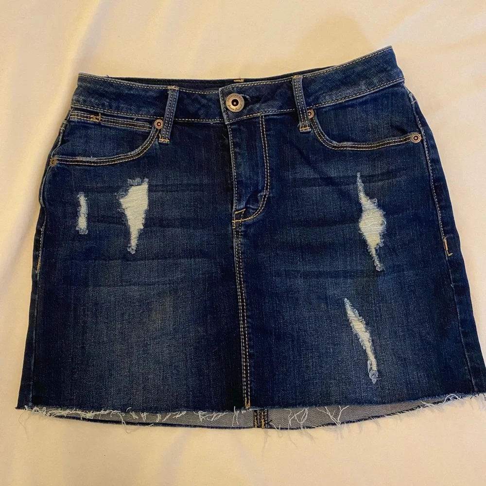 American Rag Raw Hem Denim Skirt - Picture 1 of 3